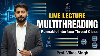 Live Lecture Multithreading using Runnable Interface Thread Class in Hindi by Vikas Singh