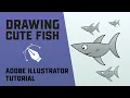 How to Draw Cute Fish Shark in Adobe Illustrator Illustrator Tutorial