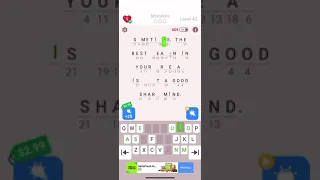 Solving level 42 on cryptogram