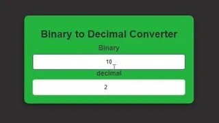 decimal to binary by using html css and javascript web development