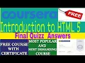 Introduction to HTML5 Final Quizz Answers HTML5 Final Quiz Answers