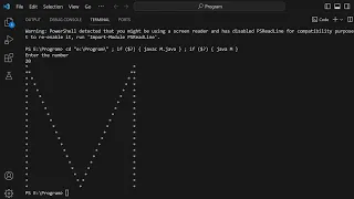 Java Program M Pattern Print User Input For Visual Studio Code VS Code