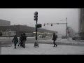 as I walk around the Target in the Fenway during snow fall