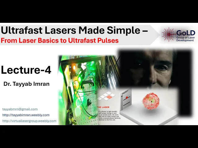 Lecture-4 Ultrafast Laser Course (from basics of laser to ultrafast laser pulses) [08-09-25]