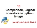 Comparison Logical Operators in Python Telugu Logical Operators VLR Training Class - 13