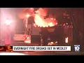 Fire erupts outside Medley auto shop