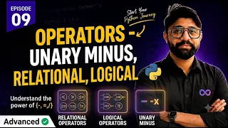 Python Unary Relational Logical Operators Explained Learn Python from Scratch Episode 09