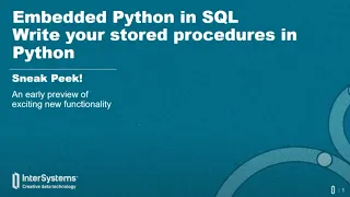 Embedding Python in SQL Write Your Stored Procedures in Python