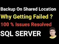 How to Take Backup On Shared Location SQL Server Backup on shared Location SQL tape Server Backup