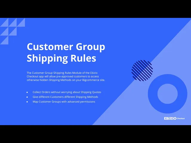 Customer Group Shipping Rules for BigCommerce - YouTube thumbnail