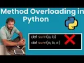 METHOD OVERLOAING IN PYTHON PROGRAMMING PYTHON PROGRAMMING IN TELUGU