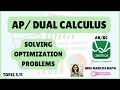 Topic 5 11 AP Dual Calculus - Solving Optimization Problems