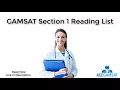 GAMSAT Section 1 Reading List