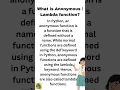 what is Anonymous Lambda function in python