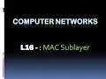 Computer Networks - L16 Media Access Control MAC Sublayer KTU BTech CSE CS306 CST286