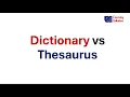 Dictionary vs Thesaurus words Entry word syllable