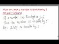 How to check a number is divisible by 5