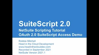 SuiteScript OAuth 2 0 API User Event Script Walkthrough