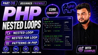 PHP Pattern Programs in Nested For Loop in PHP with Examples Part 08
