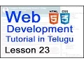 Web Development Tutorials in Telugu - Lesson 23