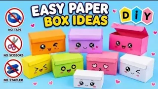 Day Origami paper Box | How to make cute paper Box |No Tape Paper Craft|Cute box ideas|School Craft 