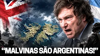 Milei anuncia militarização e sanções para tomar ilhas Malvinas/Falklands - Reino Unido x Argentina!