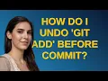 How do I undo git add before commit