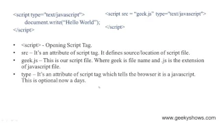 Script Tag in JavaScript Hindi