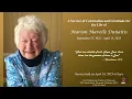 A Service of Celebration and Gratitude for the Life of Marion Dunaitis