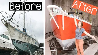 ⛵️Sailboat EXTREME makeover!! [after 22 years on the hard] (Part 3) #102