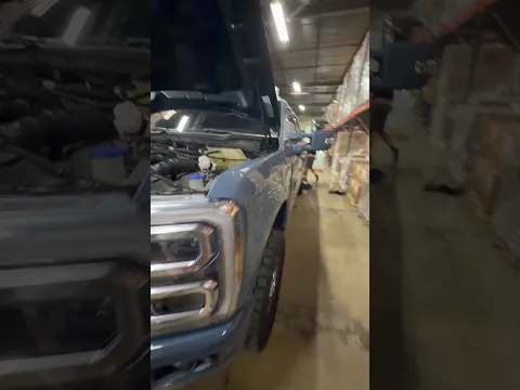 Behind the scenes of installing a Goliath bracket with shocker horns on an F250 Limited #ford #wow