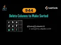LeetCode 944 Delete Columns to Make Sorted Java Solution String Matrix Traversal