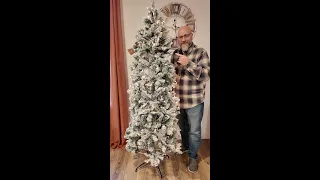 6 ft pre-lit Snow flocked pencil Christmas Tree Fir