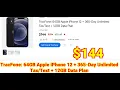 2026-08-10 TracFone 64GB Apple iPhone 12 365-Day Unlimited Tax Text 12GB Data Plan
