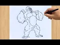 How to Draw a Kong Drawing Easy King Kong Sketch Step by Step