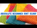 Absolute Beginner KNIT Scarf Slow Step By Step