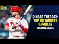 Dinger Tuesday Home Run Picks Parlay on May 5 Kyle Schwarber Aaron Judge most likely to go yard