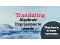 Translating algebraic expressions to word problems