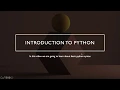Introduction to Python - Python basic syntax and variables
