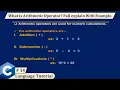 Arithmetic operators in c Arithmetic operators in c full explain in hindi Binary operator in c