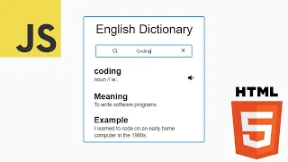 Dictionary App Using JavaScript Source Code Included