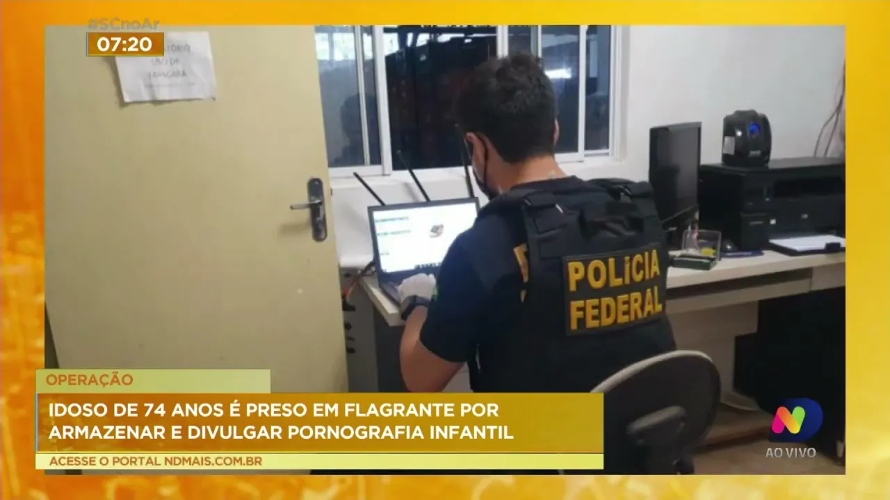 Idoso de 74 anos é preso em flagrante por armazenar e divulgar pornografia infantil