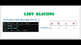Python Lesson 7 Python Lists List slicing reversing list finding index removing elements