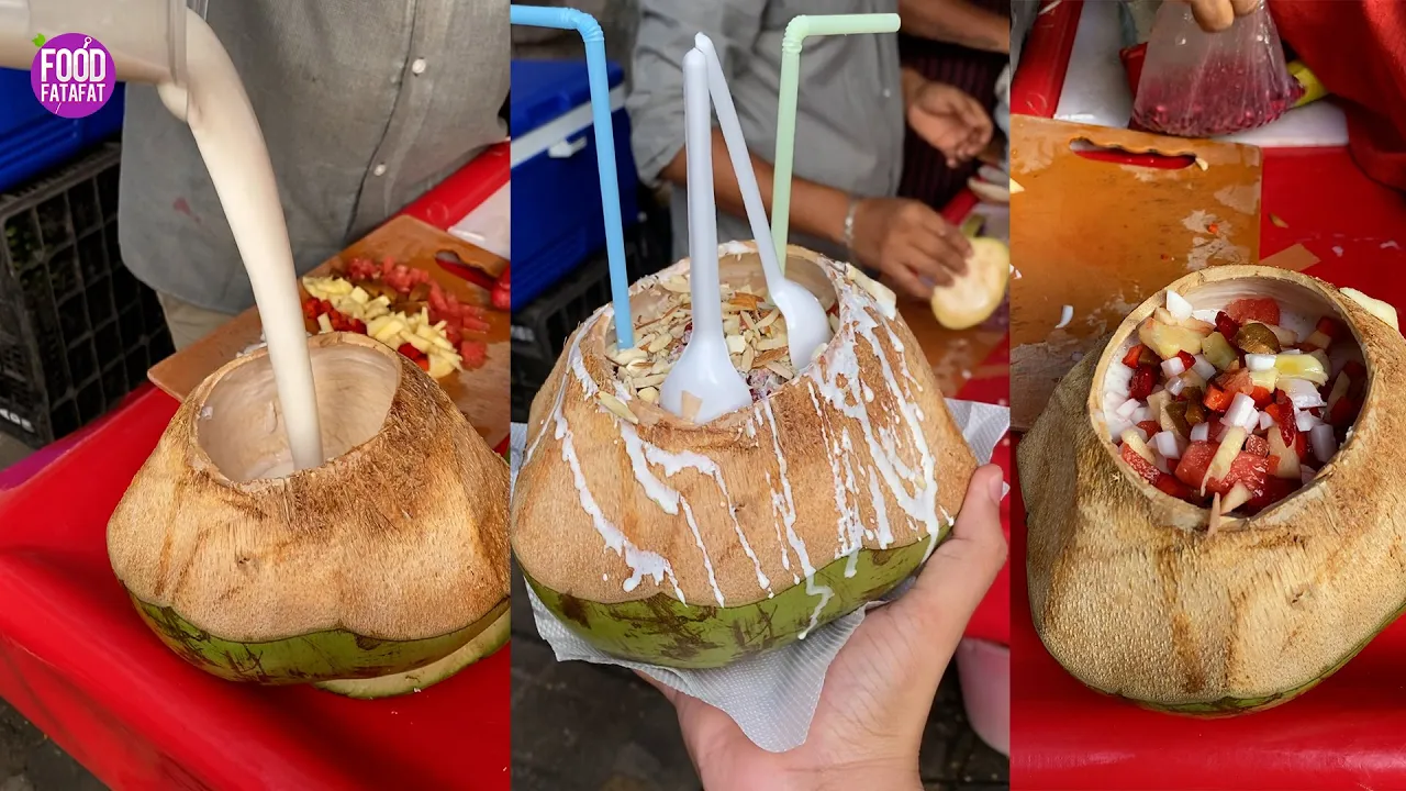 Overloaded Fruits Coconut Shake l Mumbai Street Food