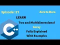 21 C Two and Multidimensional Array With Example HINDI URDU MAK Services