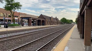 Amtrak late eastbound S W Chief passing LaGrange Rd Station LaGrange IL 7 26 pm on 2020