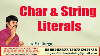 Java 11 Tutorials Java Char String Literals by Durga Sir