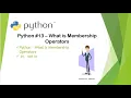 Python What is Membership Operators