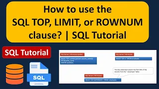 How to use the SQL TOP LIMIT or ROWNUM clause SQL Tutorial For Beginners Learn SQL
