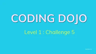 Coding Dojo - Level 1 Challenge 5 TAGLISH